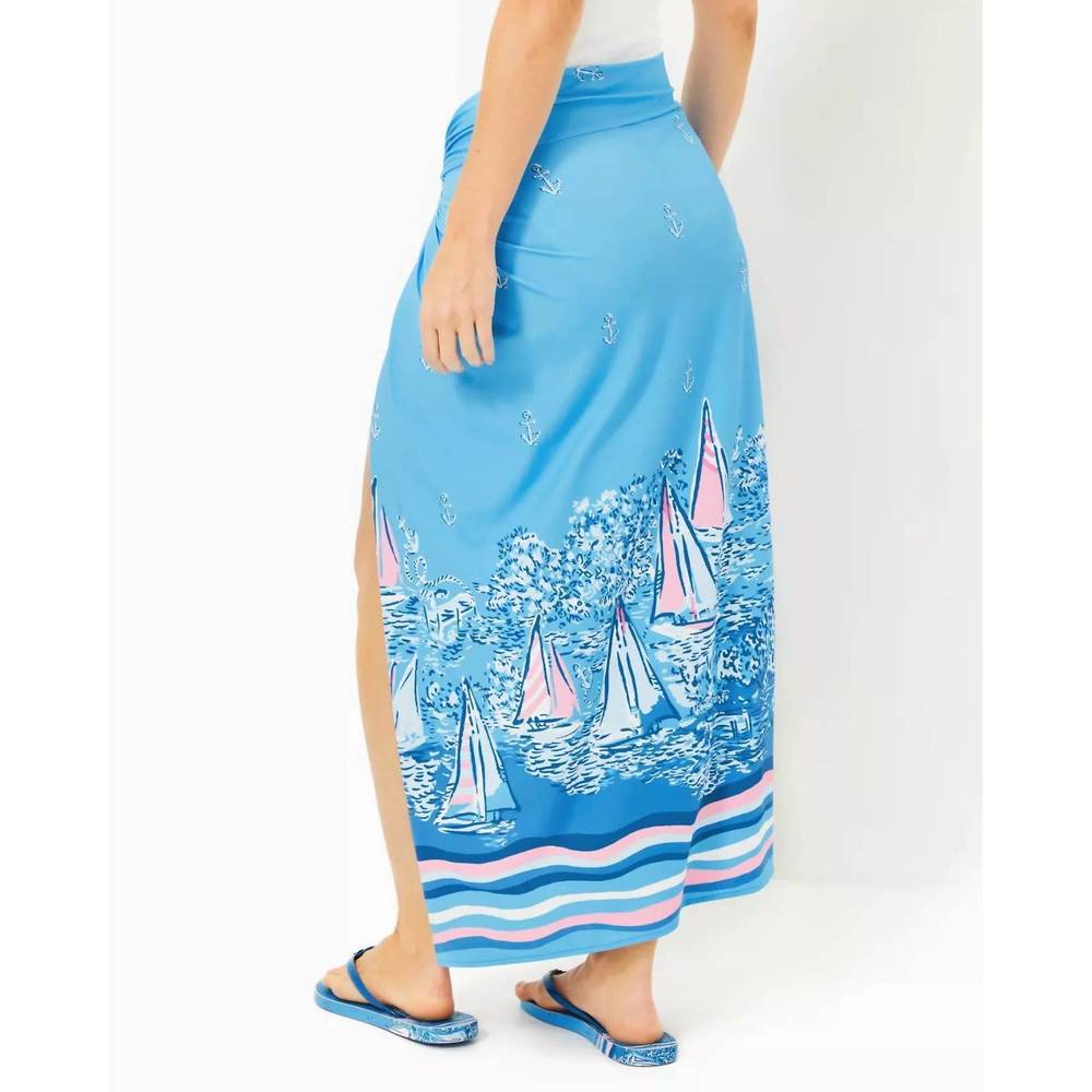 NEW LILLY PULITZER leevy skirt coverup in lunar blue - Picture 2 of 4